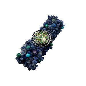 Carolyn Pollack Relios Blue Sodalite Turquoise Elastic Bracelet 925 Silver